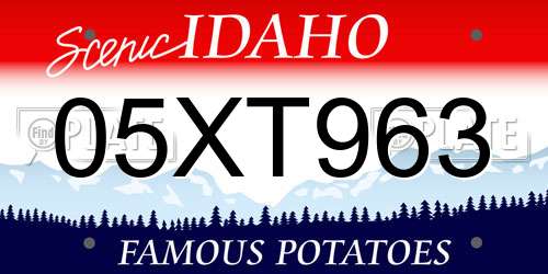 05XT963 Idaho License Plate