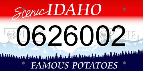 0626002 Idaho License Plate