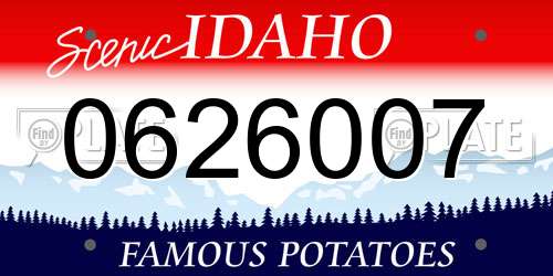0626007 Idaho License Plate
