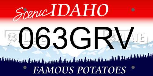 063GRV Idaho License Plate