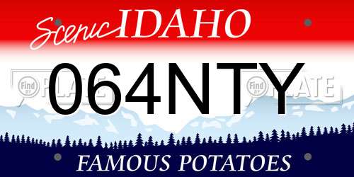 064NTY Idaho License Plate