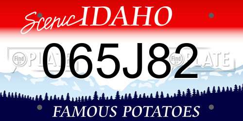065J82 Idaho License Plate