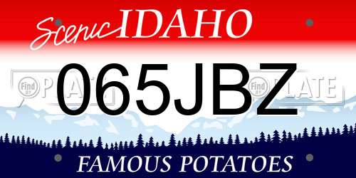 065JBZ Idaho License Plate