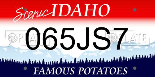 065JS7 Idaho License Plate