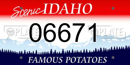 06671 Idaho License Plate
