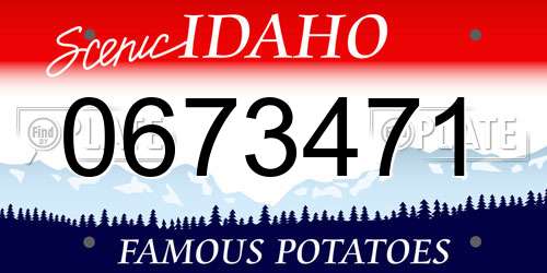 0673471 Idaho License Plate