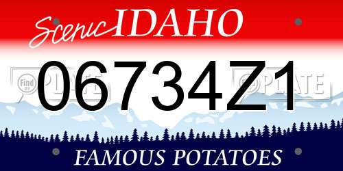 06734Z1 Idaho License Plate