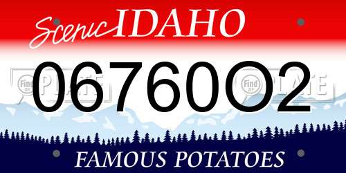 06760O2 Idaho License Plate