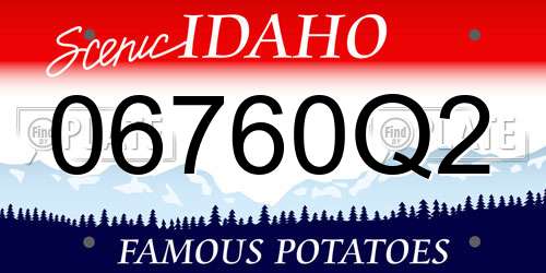 06760Q2 Idaho License Plate