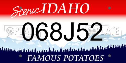 068J52 Idaho License Plate