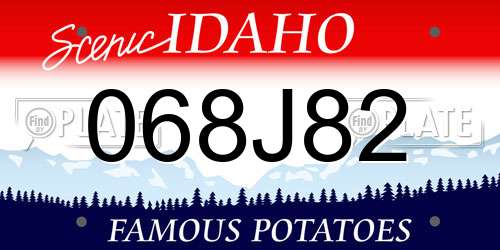 068J82 Idaho License Plate
