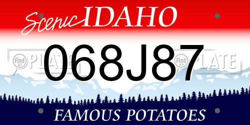 068J87 Idaho License Plate