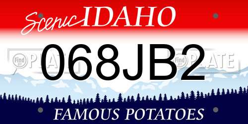 068JB2 Idaho License Plate