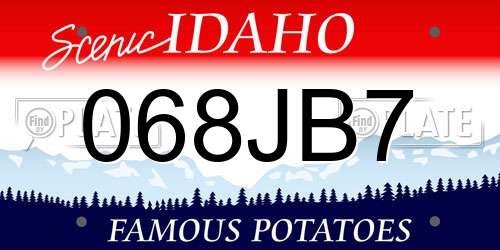 068JB7 Idaho License Plate