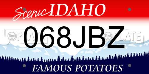 068JBZ Idaho License Plate