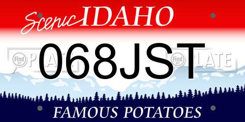 068JST Idaho License Plate