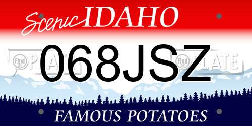 068JSZ Idaho License Plate