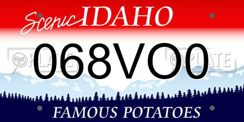 068VO0 Idaho License Plate