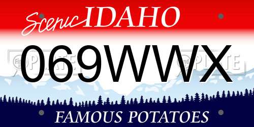 069WWX Idaho License Plate