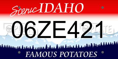 06ZE421 Idaho License Plate