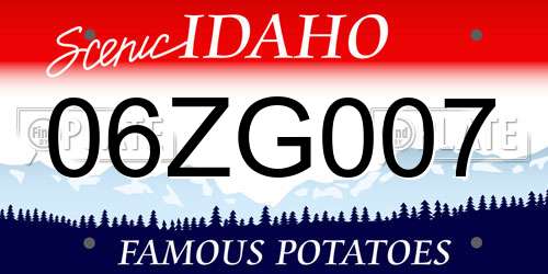 06ZG007 Idaho License Plate