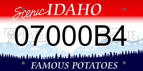 07000B4 Idaho License Plate