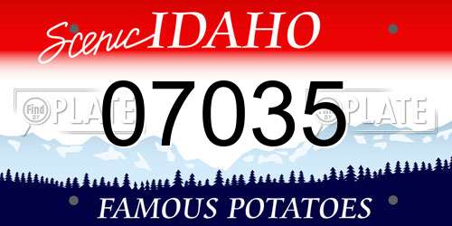 07035 Idaho License Plate