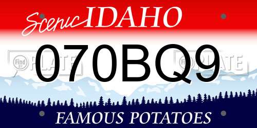 070BQ9 Idaho License Plate
