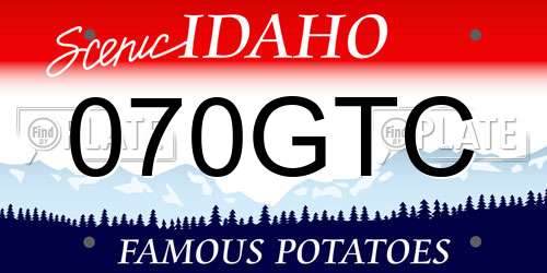 070GTC Idaho License Plate