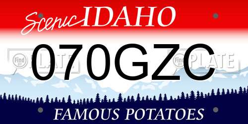 070GZC Idaho License Plate