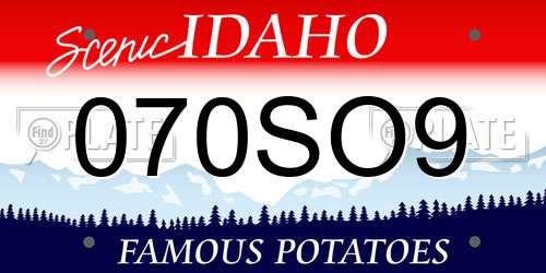 070SO9 Idaho License Plate