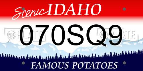070SQ9 Idaho License Plate