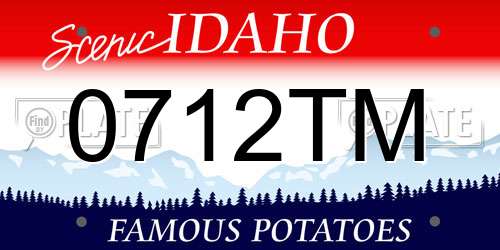 0712TM Idaho License Plate