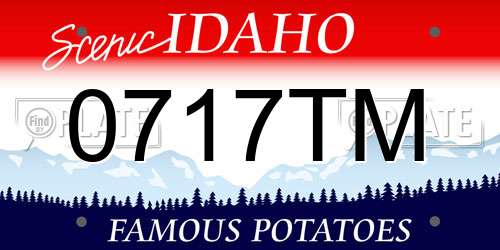 0717TM Idaho License Plate