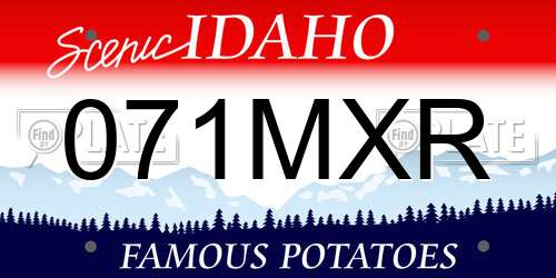 071MXR Idaho License Plate