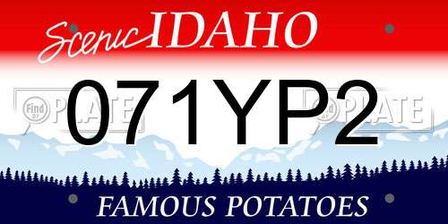 071YP2 Idaho License Plate