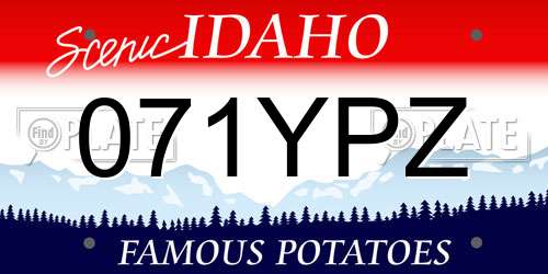 071YPZ Idaho License Plate