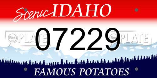 07229 Idaho License Plate