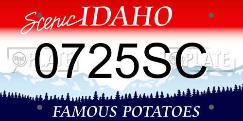 0725SC Idaho License Plate