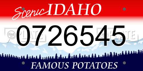 0726545 Idaho License Plate