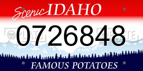 0726848 Idaho License Plate