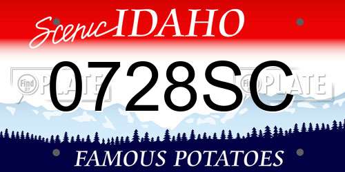 0728SC Idaho License Plate