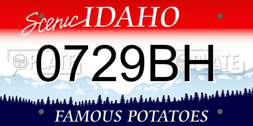 0729BH Idaho License Plate