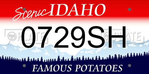 0729SH Idaho License Plate