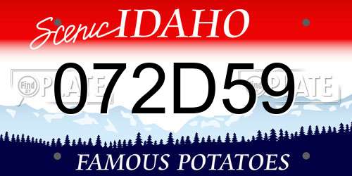 072D59 Idaho License Plate