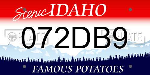 072DB9 Idaho License Plate
