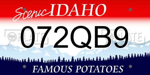 072QB9 Idaho License Plate
