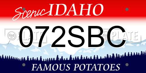 072SBC Idaho License Plate