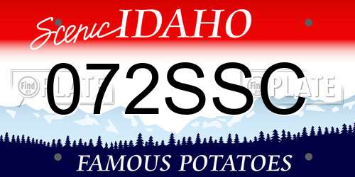 072SSC Idaho License Plate