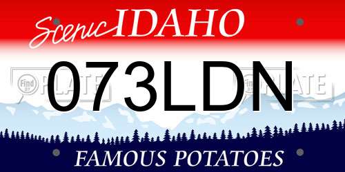 073LDN Idaho License Plate